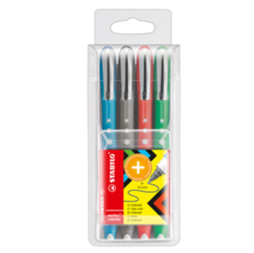ASTUCCIO 4 ROLLER WORKERÂ®Colorful 0,5mm col. assortiti STABILO